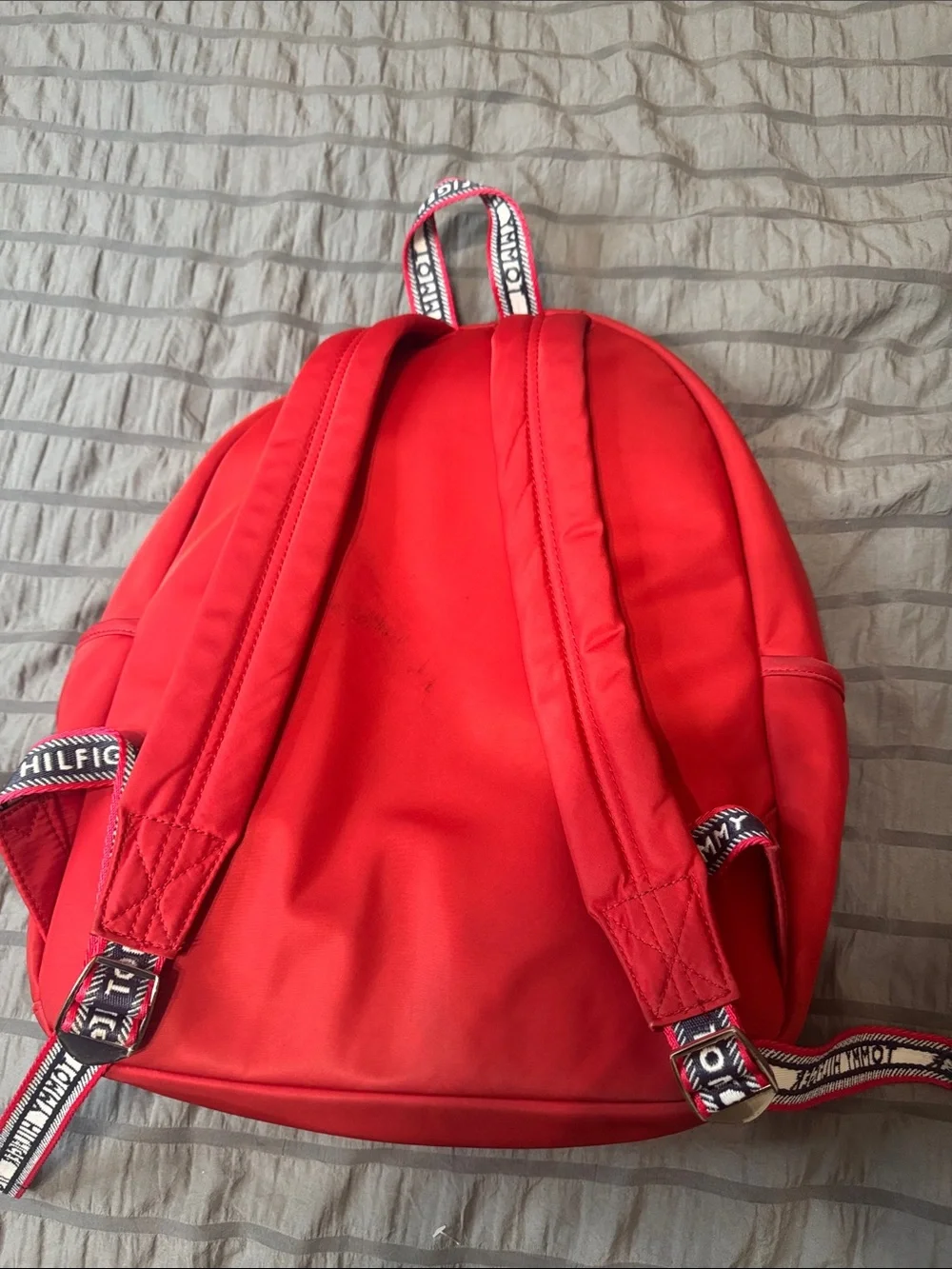Tommy Hilfiger Bright‎ Red Nylon Backpack with Logo Straps